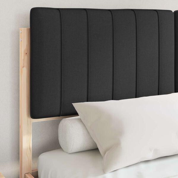vidaXL Cadre de lit avec t&ecirc;te de lit rembourr&eacute;e Noir 135 x 190 cm