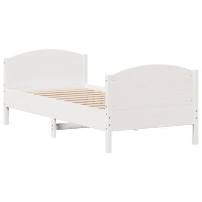 vidaXL Cadre de lit sans matelas blanc 90x200 cm bois de pin massif