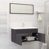 vidaXL Ensemble de meubles de salle de bain Gris Aggloméré