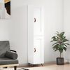 vidaXL Buffet haut Blanc 34,5x34x180 cm Bois d'ing&eacute;nierie