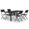 vidaXL Ensemble &agrave; manger de jardin 5 pcs Gris et noir