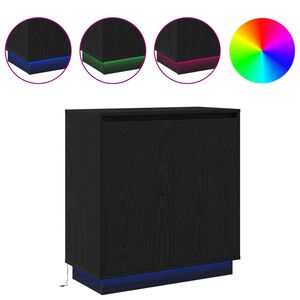 vidaXL Buffet Ch&ecirc;ne noir 71 x 34.5 x 75 cm Bois d'ing&eacute;nierie