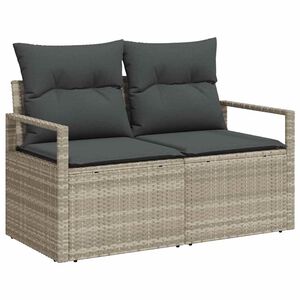 vidaXL Canap&eacute; de jardin avec coussin 120 x 62 x 69 cm polyrotin