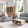 vidaXL Canap&eacute; 3 pcs Gris clair 220 x 80 x 84 cm Tissu en lin m&eacute;lang&eacute;