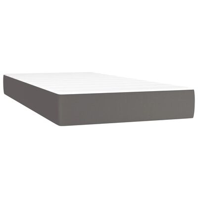 vidaXL Sommier à lattes de lit avec matelas Gris 80x200 cm Similicuir