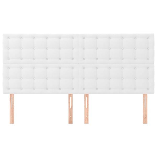 vidaXL T&ecirc;te de lit blanche 160 x 5 x 118/128 cm similicuir