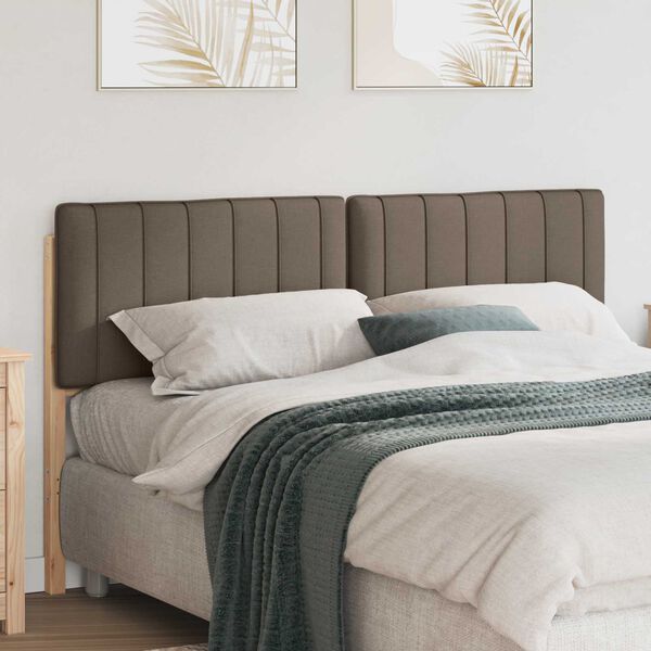 vidaXL T&ecirc;te de lit capitonn&eacute;e Marron et Taupe 150 cm Pin massif