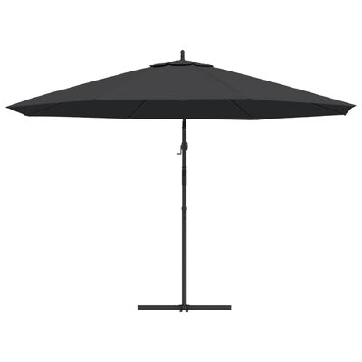 vidaXL Parasol de jardin en porte-à-faux avec mât en aluminium noir