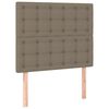 vidaXL Sommier &agrave; lattes de lit avec matelas Taupe 90x200 cm Tissu
