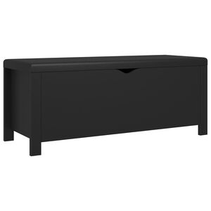 vidaXL Bo&icirc;te de rangement avec coussin Noir 105x40x45 cm Agglom&eacute;r&eacute;