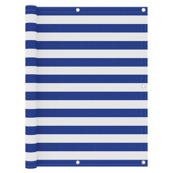 vidaXL &Eacute;cran de balcon Blanc et bleu 120x600 cm Tissu Oxford