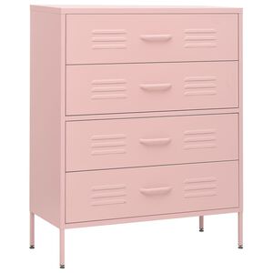 vidaXL Commode Rose 80x35x101,5 cm Acier