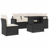 vidaXL Salon de jardin 6 pcs avec coussins noir r&eacute;sine tress&eacute;e