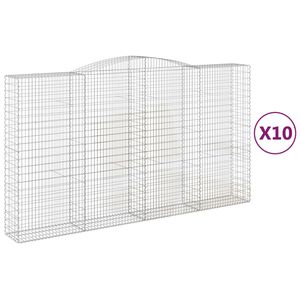 vidaXL Paniers &agrave; gabions arqu&eacute;s 10 pcs 400x50x220/240 cm Fer galvanis&eacute;