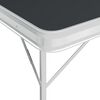 vidaXL Table de camping pliable avec 2 bancs Aluminium Gris