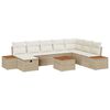vidaXL Ensemble de canap&eacute; de jardin 9 pc Beige polyrotin