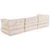 vidaXL Canap&eacute; modulaire 3 pcs Cr&egrave;me tissu