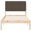 vidaXL Cadre de lit avec t&ecirc;te de lit rembourr&eacute;e Taupe 90 x 190 cm