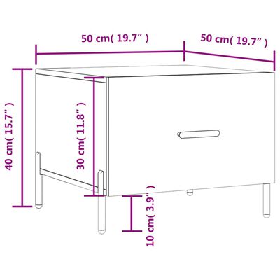 vidaXL Table basse Chêne sonoma 50x50x40 cm Bois d'ingénierie