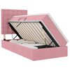 vidaXL Lit de rangement LED avec matelas Rose 90 x 200 cm Velours