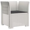 vidaXL Fauteuil 1 place avec coussin look rotin PP Blanc