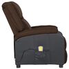 vidaXL Fauteuil de massage marron fonc&eacute; similicuir et tissu