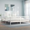 vidaXL Cadre de lit sans matelas blanc bois massif