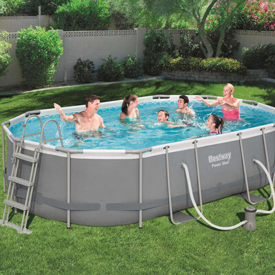 Bestway Ensemble de piscine ovale Power Steel 488x305x107 cm 56448