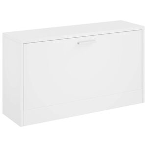 vidaXL Banc &agrave; chaussures Blanc brillant 80x24x45 cm Bois d'ing&eacute;nierie