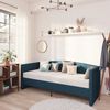 vidaXL Lit avec matelas et &eacute;clairage USB Bleu Velours 90x200 cm