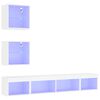 vidaXL Unit&eacute;s murales TV avec LED 5 pcs blanc bois d'ing&eacute;nierie