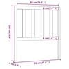 vidaXL T&ecirc;te de lit Gris 96x4x100 cm Bois massif de pin
