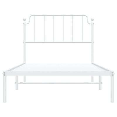 vidaXL Cadre de lit métal sans matelas et tête de lit blanc 100x200 cm