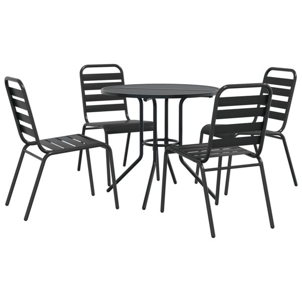 vidaXL Ensemble de chaises de jardin empilables 5 pcs anthracite