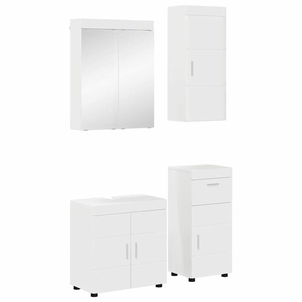 vidaXL Ensemble de mobilier de salle de bain TULUM Blanc brillant