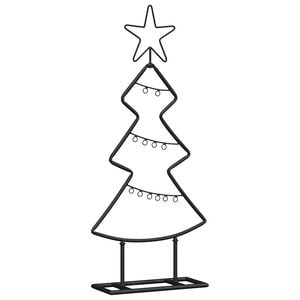 vidaXL Arbre de No&euml;l en m&eacute;tal avec support Noir 60 cm Acier