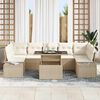vidaXL Ensemble de canap&eacute; de jardin avec coussin 8 pcs Beige et cr&egrave;me