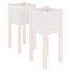 vidaXL Jardini&egrave;res d'ext&eacute;rieur 2 pcs Blanc 31x31x70 cm Bois de pin