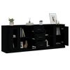 vidaXL Buffets 3 pcs noir bois d'ing&eacute;nierie