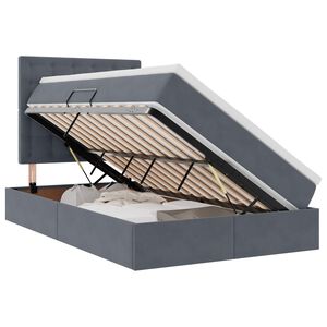 vidaXL Lit de rangement LED avec matelas Gris fonc&eacute; 120 x 200 cm