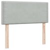 vidaXL Sommier &agrave; lattes de lit et matelas et LED gris clair 90x210 cm velours