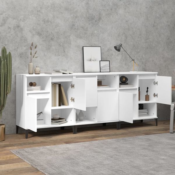 vidaXL Buffets 3 pcs blanc 60x35x70 cm bois d'ingénierie