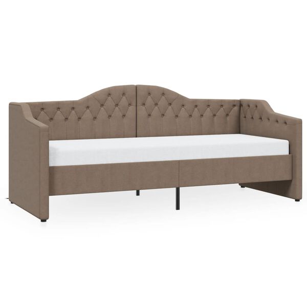 vidaXL Lit avec matelas et &eacute;clairage USB Taupe Tissu 90x200 cm