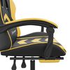 vidaXL Chaise de jeu pivotante et repose-pied Noir et dor&eacute; Similicuir