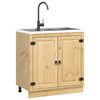 vidaXL Armoire avec porte SKI Brun Miel 80 x 46 x 81,5 cm Pin massif