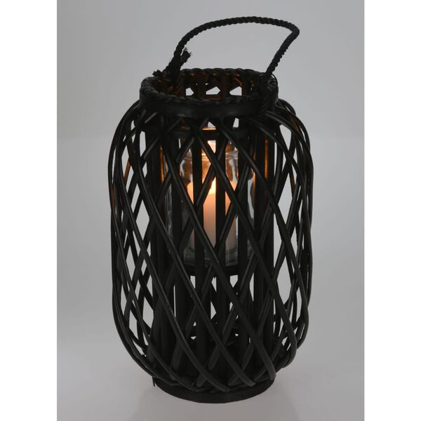 H&S Collection Lanterne Roseau 40x26 cm Noir