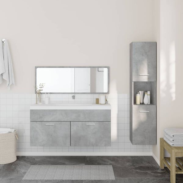 vidaXL Ensemble de meubles de salle de bain 3 pcs gris b&eacute;ton