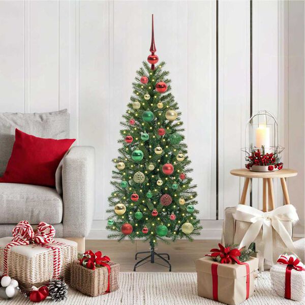 vidaXL Sapin de No&euml;l artificiel avec 150 LED Vert 120 cm PE et PVC