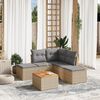 vidaXL Salon de jardin avec coussins 6 pcs beige r&eacute;sine tress&eacute;e