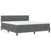 vidaXL Lit &agrave; ressorts avec matelas Gris fonc&eacute; 180 x 200 cm tissu
